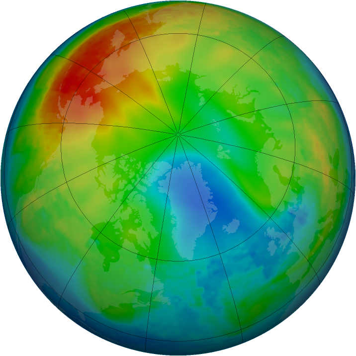 Arctic ozone map for 21 December 2001